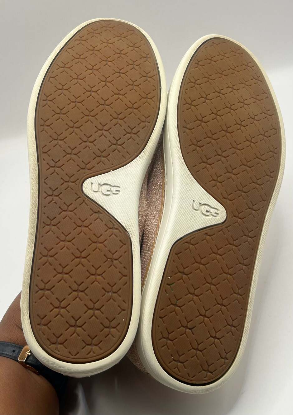 UGG Women's Pink Metallic Knit Slip-On Sneakers Size 8 - Picture 5 of 6